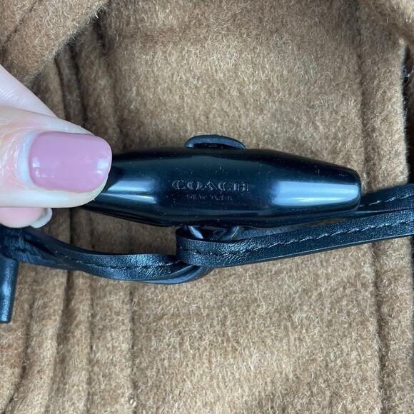 Coach Wool Blend Hooded Duffle Cape Coat Toggle Camel Brown Size M/L - Picture 7 of 14